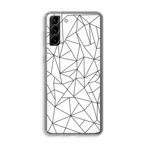 Geometrische lijnen zwart: Samsung Galaxy S21 Plus Transparant Hoesje