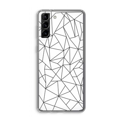 Geometrische lijnen zwart: Samsung Galaxy S21 Plus Transparant Hoesje