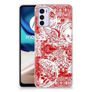 Silicone Back Case Motorola Moto G42 Angel Skull Rood