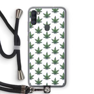 Weed: Samsung Galaxy A11 Transparant Hoesje met koord