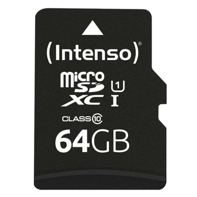 Micro SD geheugenkaart met adapter INTENSO 64 GB