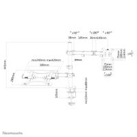 Neomounts FPMA-D550NOTEBOOK Monitor-tafelbeugel 2-voudig 25,4 cm (10) - 81,3 cm (32) Zwart Zwenkbaar, Roteerbaar, Kantelbaar, Laptophouder - thumbnail