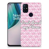 OnePlus Nord N10 5G Silicone-hoesje Flowers Pink DTMP - thumbnail