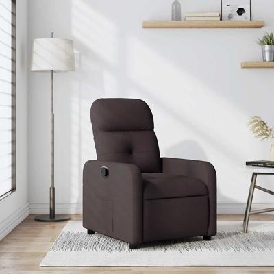 Fauteuil verstelbaar stof donkerbruin