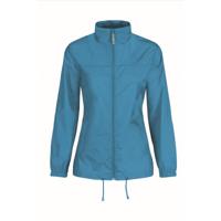 Windjas/windbreaker - dames - aquablauw - met capuchon - thumbnail