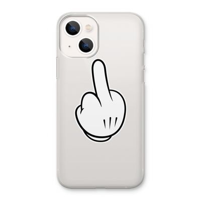 Middle finger white: iPhone 13 Transparant Hoesje