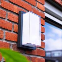 Milan LED wandlamp - 12 Watt 1200 lumen - 3000K warm wit - IP54 waterdicht - Zwart - Binnen en buiten - Klassieke wandlamp