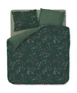 Pip Studio Kawai Flower Dekbedovertrek, 2 kussenslopen Donker Groen 240 x 200/220 cm + 2x 60 x 70 cm