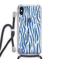 Blauwe nerven: iPhone XS Transparant Hoesje met koord
