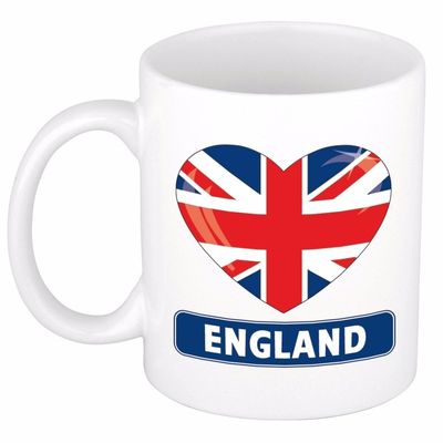 Engelse vlag hartje theebeker 300 ml