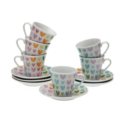 Koffieset Versa Porselein Hartjes