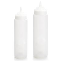 Doseerfles/sausfles - set 2x stuks - 500/700 ml - met schenktuit - 18 en 23 cm