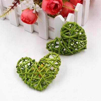 5 stuks 6cm kunstmatige stro bal DIY decoratie rotan hart Christmas decor Home ornament (groen)
