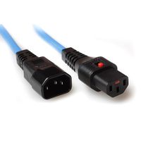 ACT AK5200 Netsnoer C13 IEC Lock | C14 | Blauw | 2 meter