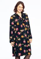Yoek Jurk A-lijn met strik DAHLIA | Zwart | Maat 50/52 Yoek Jurk A-lijn met strik DAHLIA | Zwart | Maat 50/52