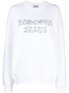 MOSCHINO JEANS sweat en coton à logo imprimé - Blanc