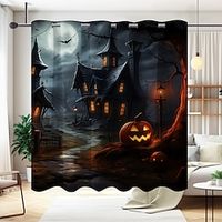 Halloween decor gordijntapijt voor woonkamer slaapkamer, muur scheidingswand gordijn ophangtule/oogje voor deuropening, keukengordijnen voor kamerscheider Lightinthebox