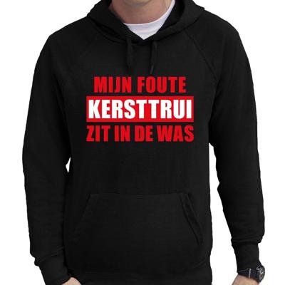 Foute Kersttrui hoodie sweater - Mijn foutekersttrui zit in de was - zwart - voor heren Foute Kersttrui hoodie sweater - Mijn foutekersttrui zit in de was - zwart - voor heren