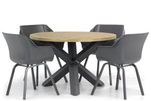 Hartman Sophie element/Rockville 120 cm rond dining tuinset 5-delig