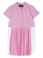 Emporio Armani Kids robe plissée à logo brodé - Rose - thumbnail