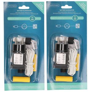 2x stuks adapter 2x AA batterij vervanger