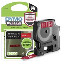 Labeltape DYMO D1 1978366 Vinyl Tapekleur: Rood Tekstkleur:Wit 12 mm 3 m