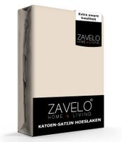 Zavelo Hoeslaken Katoen Satijn Zand-Lits-jumeaux (180x200 cm)