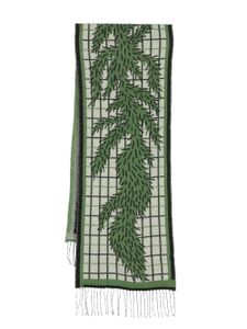 Henrik Vibskov Foxy patterned-intarsia knitted scarf - Vert