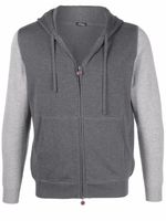 Kiton hoodie zippé à lien de resserrage - Gris