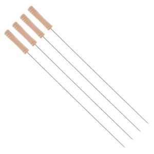 BBQ spiezen - 4x stuks - metaal - 45 cm - vleespennen voor vlees - barbecue accessoires