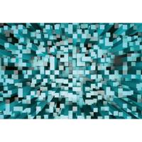 Fotobehang - 3D Squares Blue 384x260cm - Vliesbehang - thumbnail