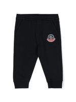 Moncler Enfant pantalon de jogging stretch à logo imprimé - Bleu