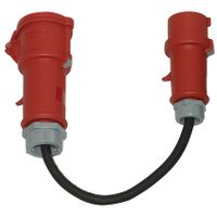 Adapterkabel CEE 16 A - CEE 32 A 5 x 2,5 mm² 0,5 meter verloopkabel van 16A naar 32A stekker
