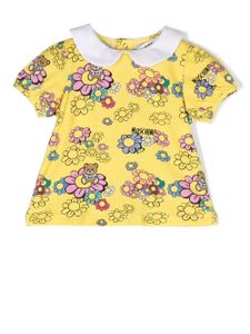 Moschino Kids blouse à motif Teddy Bear signature - Jaune