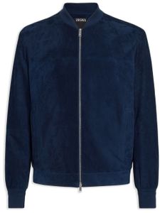 Zegna veste bomber en daim - Bleu