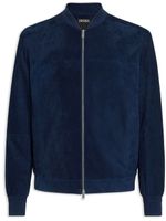 Zegna veste bomber en daim - Bleu - thumbnail