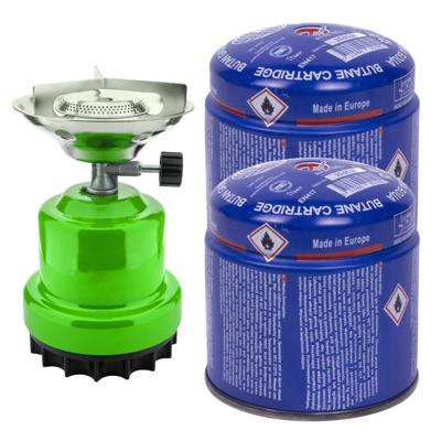 Vakantie kook set - camping kookstel 1 pit - incl. 2x gas navulling - priktank - 190 gram Vakantie kook set - camping kookstel 1 pit - incl. 2x gas navulling - priktank - 190 gram