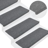 VidaXL Trapmatten zelfklevend 15 st 65x24,5x3,5 cm grijs