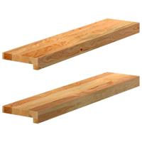 VidaXL Vensterbanken 2 st 70x15x2 cm massief eikenhout lichtbruin