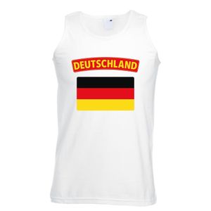 Singlet shirt/ tanktop Duitse vlag wit heren