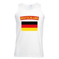 Singlet shirt/ tanktop Duitse vlag wit heren - thumbnail