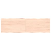 Tafelblad natuurlijke rand 140x40x4 cm massief eikenhout - thumbnail