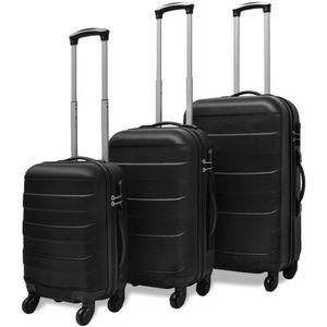 VidaXL 3-delige kofferset hard 45,5/55/66 cm zwart