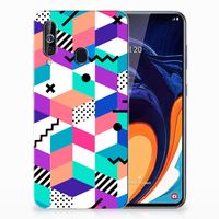 Samsung Galaxy A60 TPU Hoesje Blokken Kleurrijk