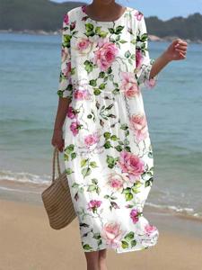 Floral Casual Ruched Dress