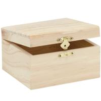 Kistje -klein - 12,5 x 11,5 x 7,5 cm - hout - blanco - sieradenkistje - hobby