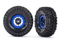 Tires and wheels Method 105 1.9'' black chrome with blue beadlock style wheels (TRX-8182)