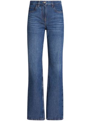 ETRO jean taille-haute à fleurs brodées - Bleu