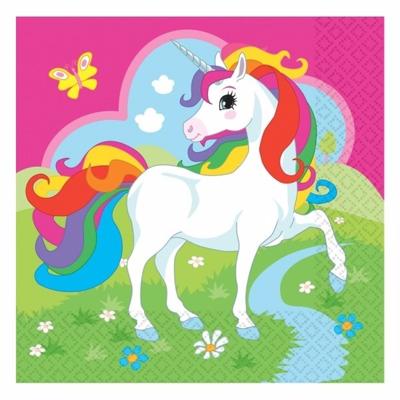 Eenhoorn thema kinder servetten - 20x stuks - Kinder verjaardag / feestje - feestartikelen - papier