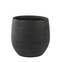 Plantenpot/bloempot in een strakke Modern design look grafiet Dia 31 cm en Hoogte 28 cm